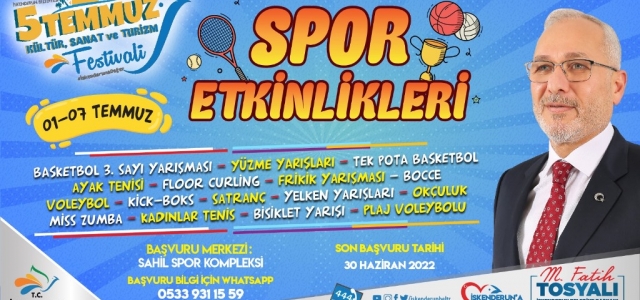 5 Temmuz Spor Turnuvaları Kayıtları Devam Ediyor