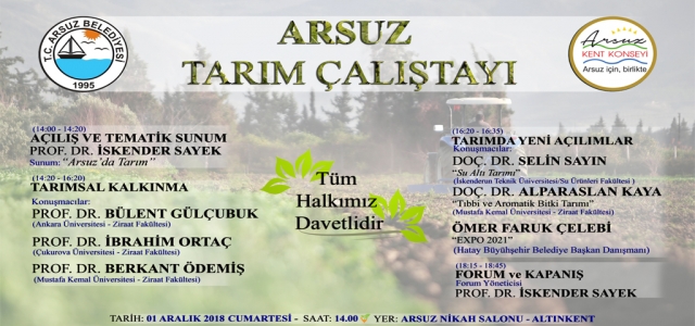 Arsuz'da İlk Tarım Çalıştayı Gerçekleşiyor