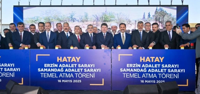 BAKAN TUNÇ'UN KATILIMIYLA ERZİN ADLİYE SARAYI TEMELİ ATILDI