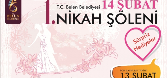 Belen Belediyesinden 1. Toplu Nikah Şöleni