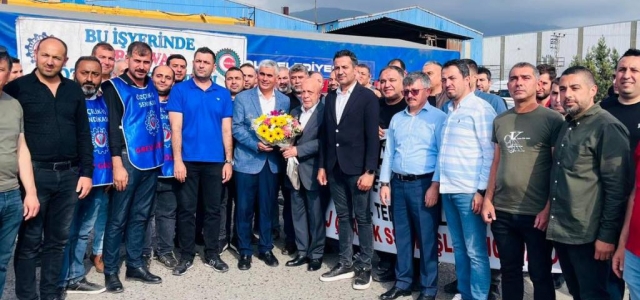 HAK-İŞ GENEL BAŞKANI MAHMUT ASLAN'DAN YOLBULAN GREV ÇADIRINA ANLAMLI ZİYARET