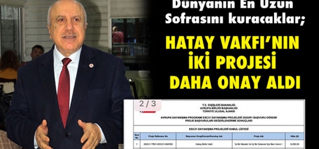 Hatay Vakfı Projeleri Kabul Görüyor