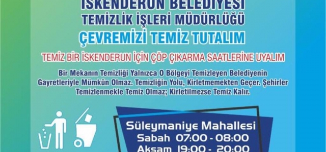 İskenderun'da ‘Çöp Saati' Uygulaması