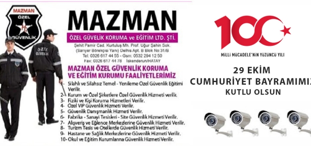 Mazman Güvenlik'ten 29 Ekim Cumhuriyet Bayramı Mesajı