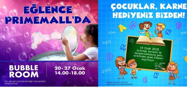 Primemall'da Çocuklara Özel Yarıyıl Etkinlikleri!