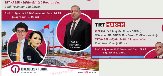 Rektör Dereli TRT Haber'e Konuk Olacak