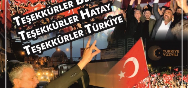 Teşekkürler Belen, Teşekkürler Hatay, Teşekkürler Türkiye…