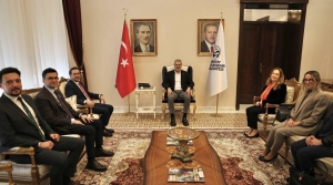 Başkan Öntürk Büyükelçi Kadzadej'i Ve AA Genel Müdürü Karagöz'ü Ağırladı