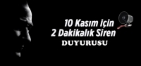 10 Kasım'da Siren Uyarısı