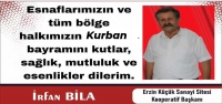 Başkan İrfan Bila'dan Bayram Mesajı