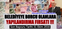 Belediye Borçları İçin Yapılandırma Başladı!