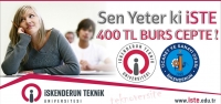 İSTE'yi Tercih Edenlere 400 TL Burs!