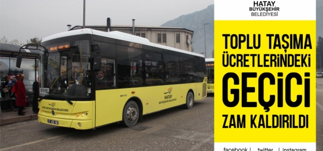 Toplu Taşıma Ücretlerindeki Zam Kaldırıldı